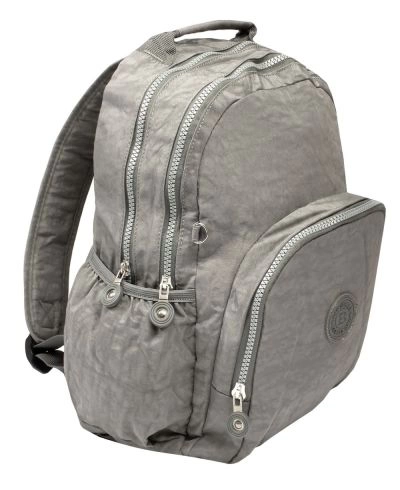 Plecak, Jasny Szary Materiałowy, Solidny, Mieści A4 -BAG STREET