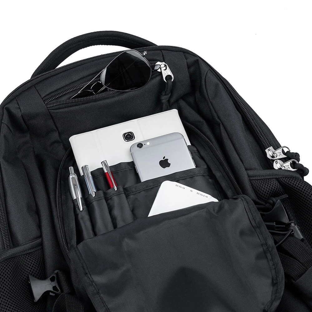 Plecak Pojemny, Czarny, Męski, Sportowy, Regulowane Zapięcie, z Portem USB -STARTER