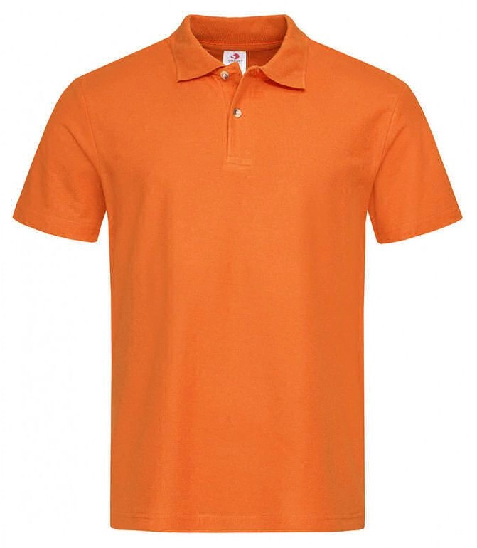 Pomarańczowa Bawełniana Koszulka POLO -STEDMAN- Męska, Krótki Rękaw, z Kołnierzykiem, Casualowa