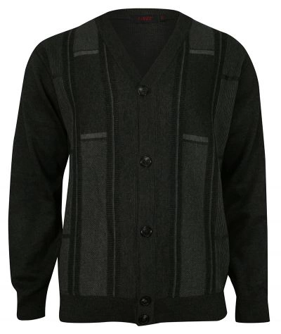 Kardigan, Popielaty Elegancki Sweter, Rozpinany na Guziki, Męski -KINGS-