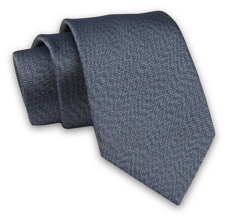 Popielaty Elegancki Męski Krawat -ALTIES- 7cm, Stylowy, Klasyczny, Jednokolorowy, Melanżowy