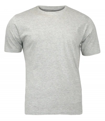 Szary T-Shirt (Koszulka) Męski, Klasyczny, Bez Nadruku, 100% BAWEŁNA - Basic Store