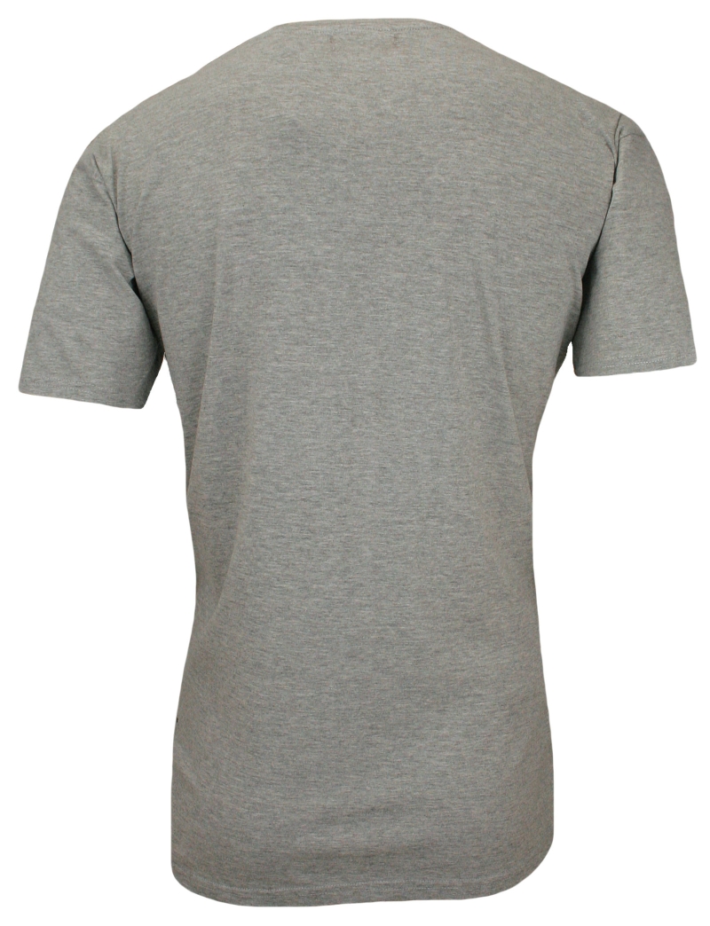 Szary, Przedłużony T-Shirt (Koszulka) z Dziurami - 100% BAWEŁNA - Brave Soul, Męski