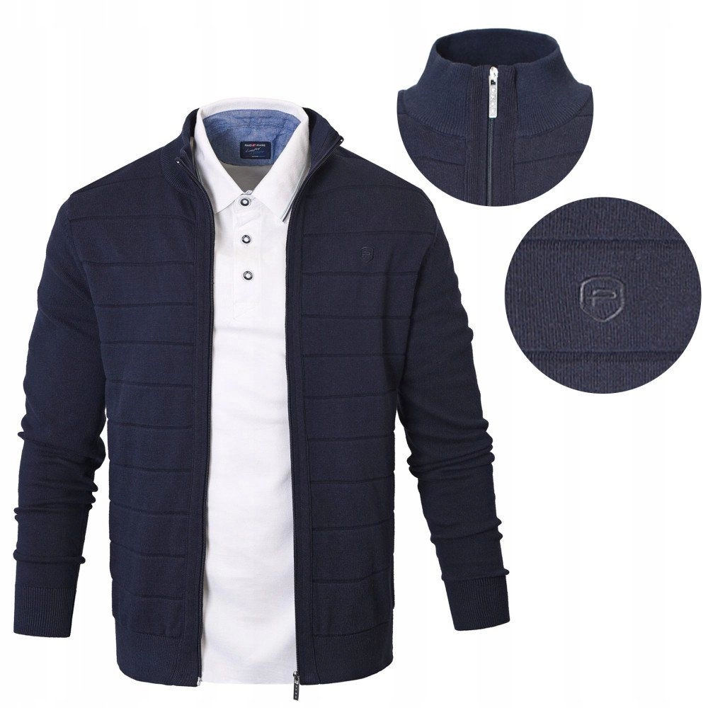 Rozpinany Sweter Męski (Kardigan)  - Pako Jeans - Granatowy