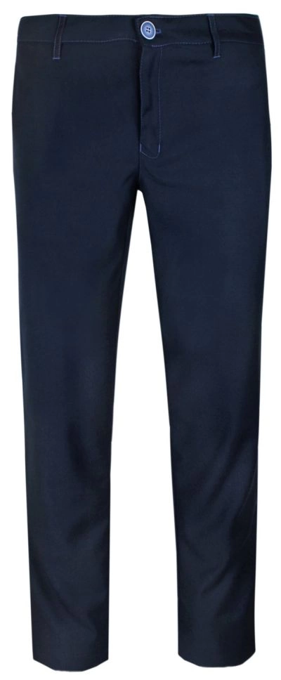 Spodnie Garniturowe, Granatowe z Niebieskimi Przeszyciami, Eleganckie Męskie -UN SARTO