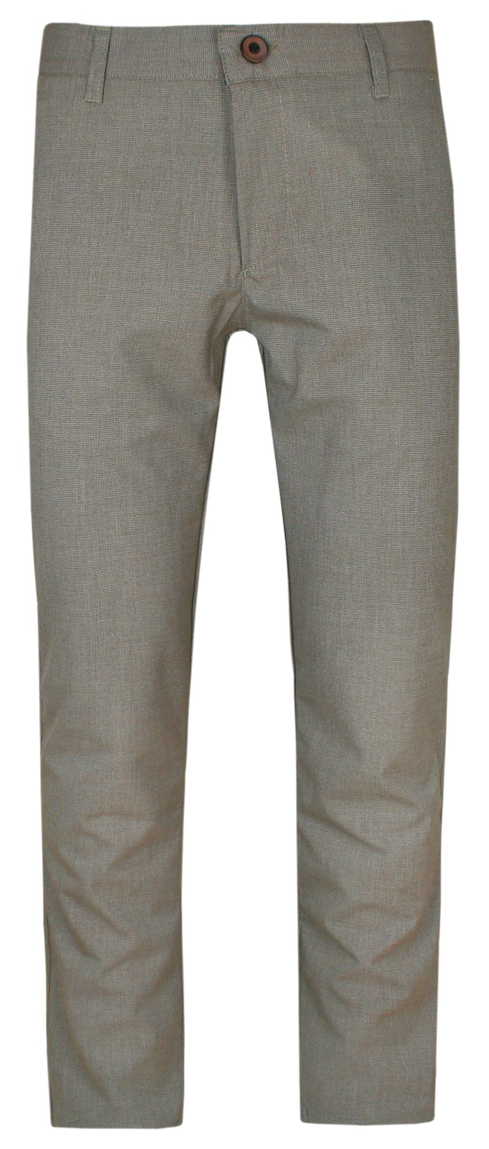 Spodnie Męskie Beżowe w Drobną Kaszkę Casualowe, Chinosy z Elastanem -RIGON