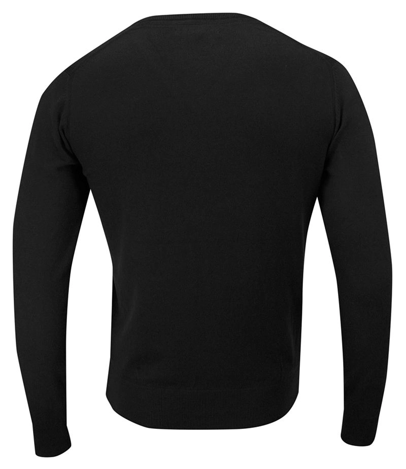 Sweter Czarny z Okrągłym Dekoltem (U-neck), Klasyczny -JUST YUPPI- Męski 