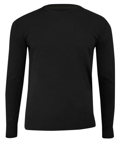 Sweter Czarny z Okrągłym Dekoltem (U-neck), Klasyczny -JUST YUPPI- Męski 