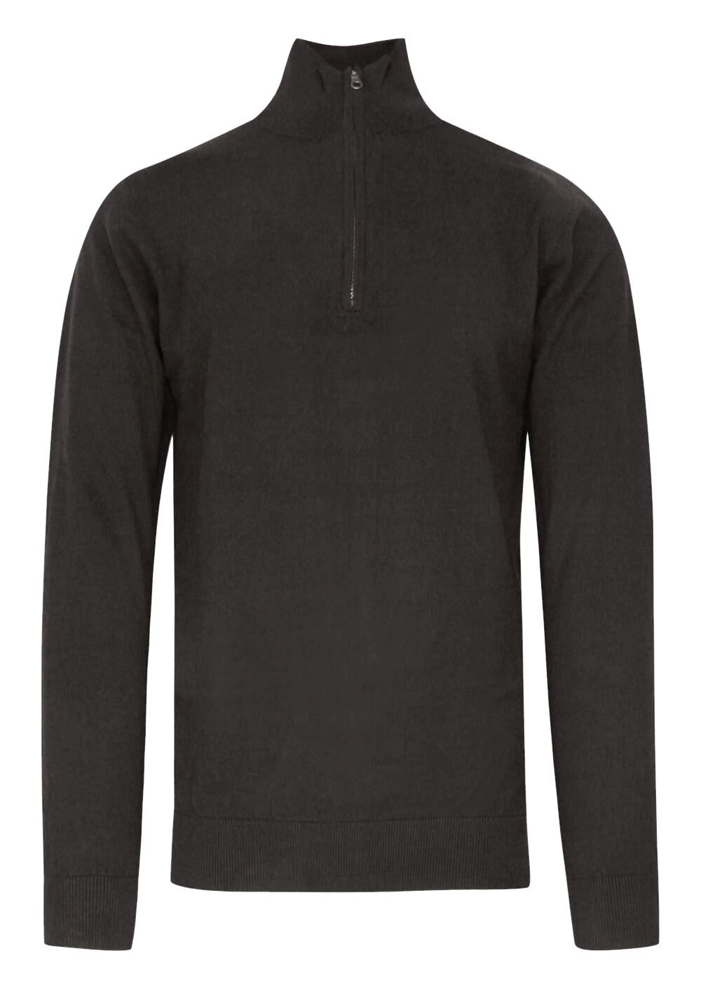 Sweter Popielaty, Góra Zapinana na Zamek, z Wysoką Stójką, Męski -BRAVE SOUL