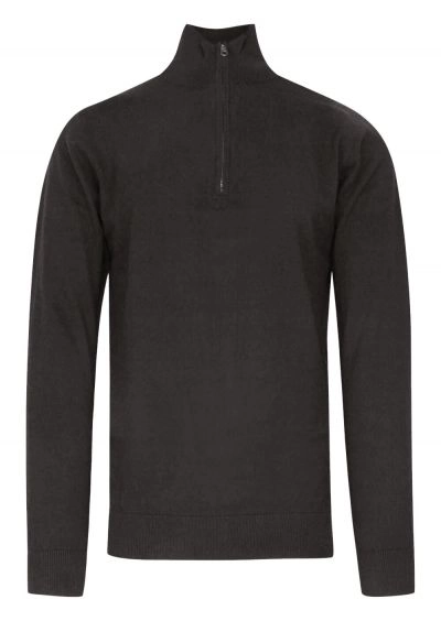 Sweter Popielaty, Góra Zapinana na Zamek, z Wysoką Stójką, Męski -BRAVE SOUL