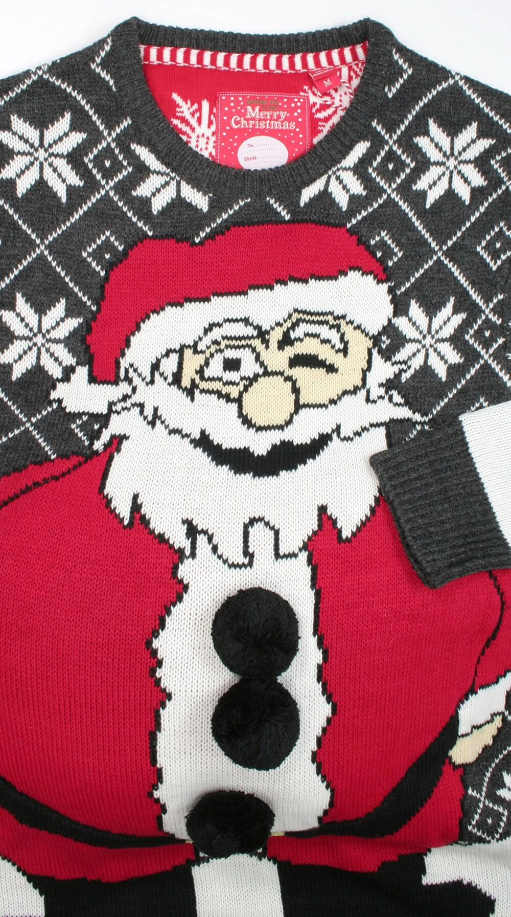 Sweter Świąteczny z Mikołajem, z Poduszką Imitującą Brzuch, Śmieszny, Na Prezent -Brave Soul