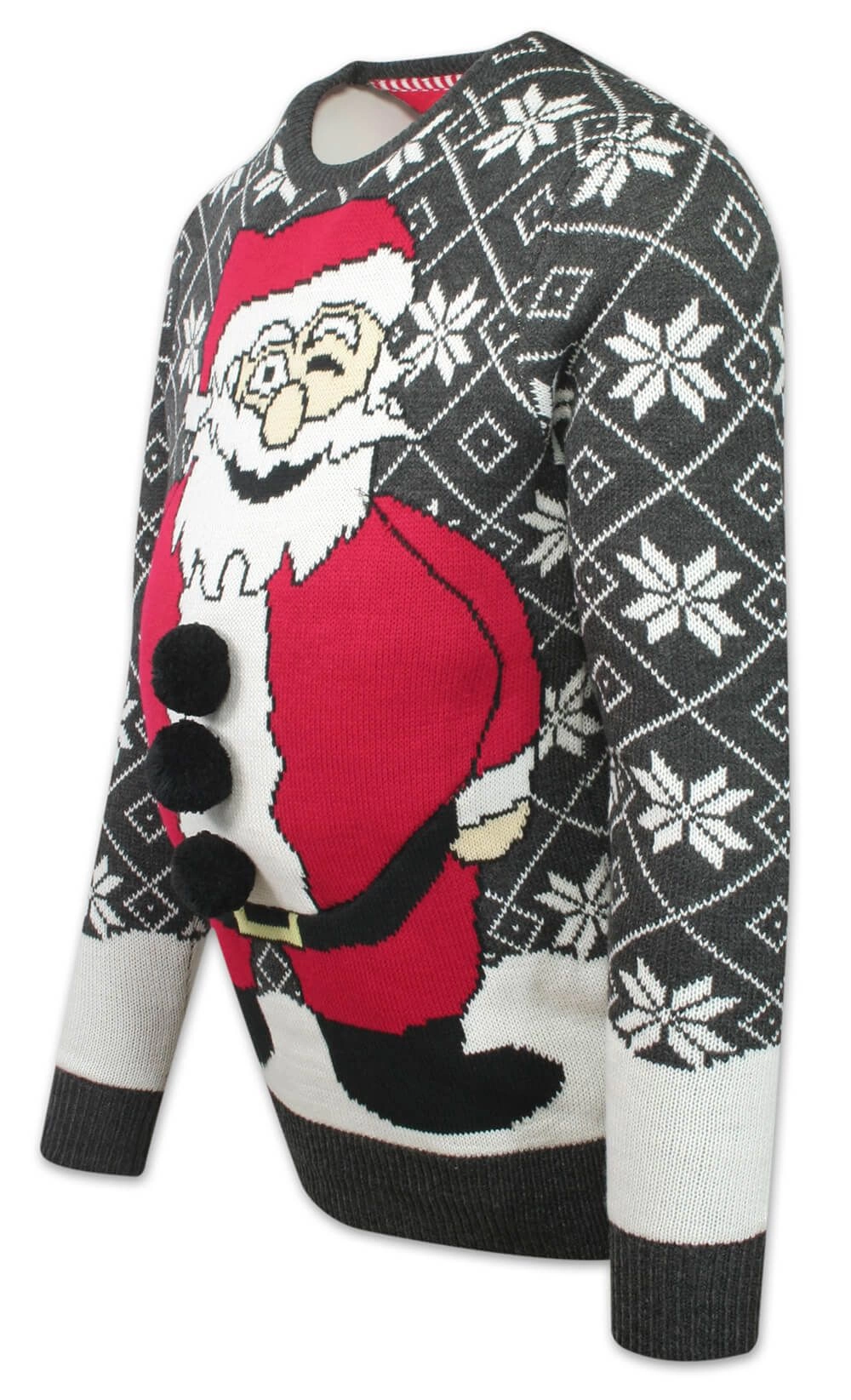 Sweter Świąteczny z Mikołajem, z Poduszką Imitującą Brzuch, Śmieszny, Na Prezent -Brave Soul