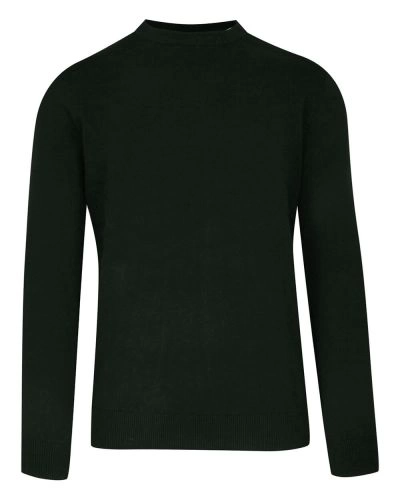 Sweter Zielony, Khaki, Okrągły Dekolt, 100% BAWEŁNA (U-neck), Męski -BRAVE SOUL