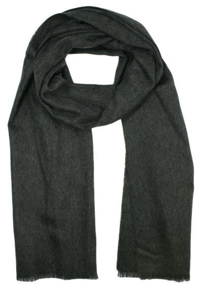 Szalik Miękki, Popielaty Gładki, Jednokolorowy, Firmy V.Fraas -Cashmink- Elegancki, Męski