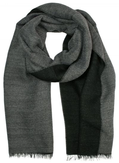 Szalik Szeroki, Szaro-Czarny Dwustronny, Jesienno-Zimowy, Męski -V. FRAAS