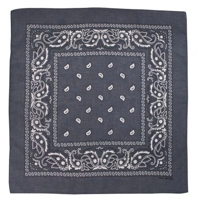 Szara Bandana, Bandamka Męska -Pako Jeans- Wzór Paisley, 100% Bawełna