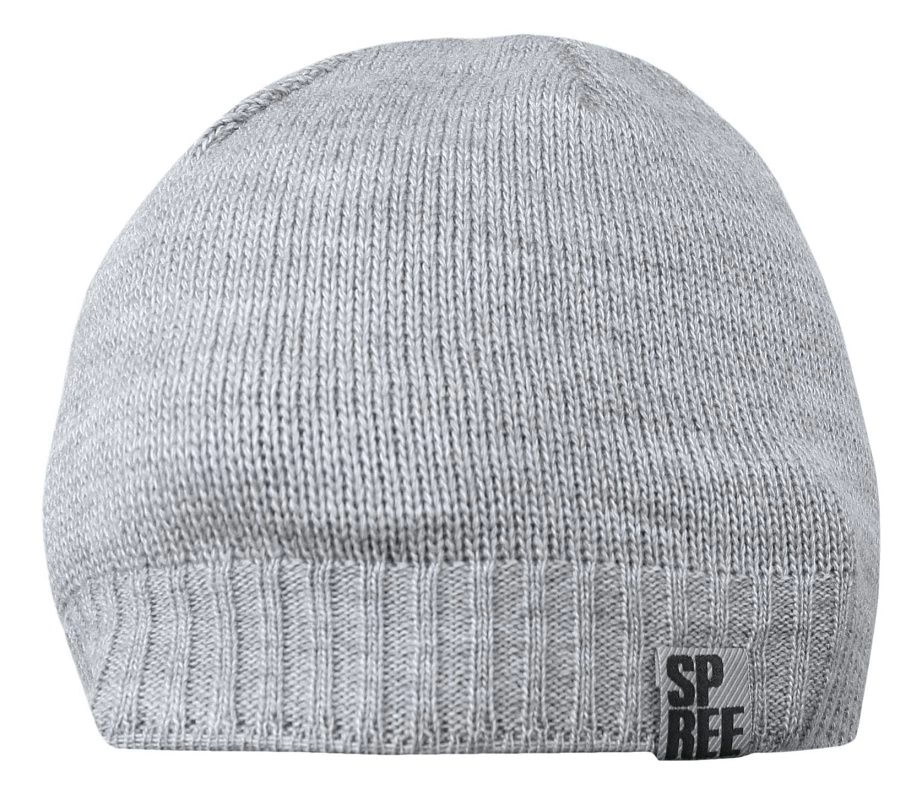 Szara Jesienno-Zimowa, Męska Czapka -SPREE- Rozmiar Uniwersalny, Beanie