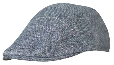 Szaro-Niebieski Melanżowy Męski Kaszkiet, Przewiewny, Lniany -EM Men's Accessories, Letni