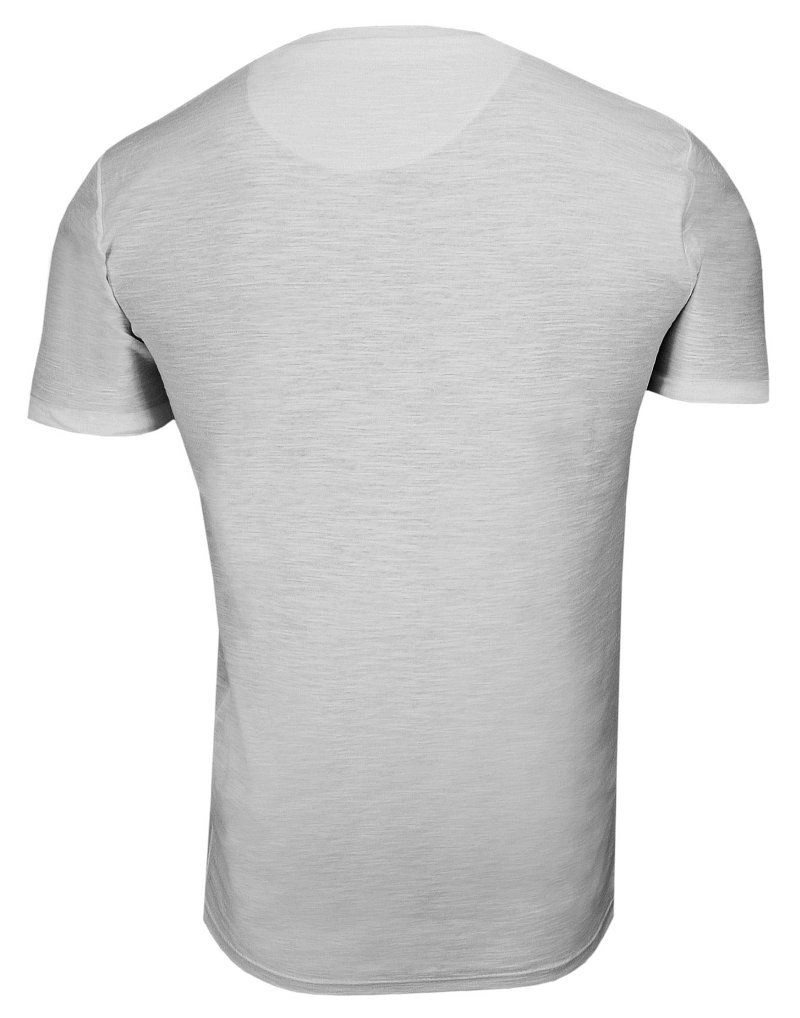Szary Bawełniany T-Shirt Męski Bez Nadruku -Brave Soul- Koszulka, Krótki Rękaw, Basic