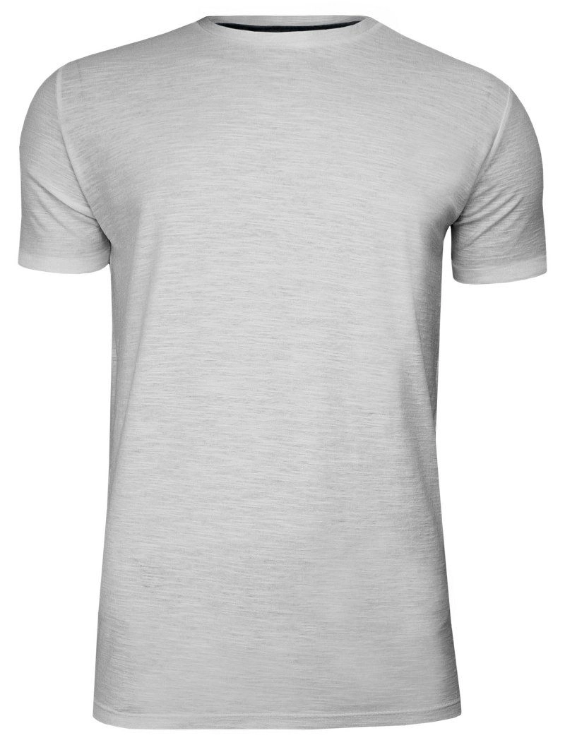 Szary Bawełniany T-Shirt Męski Bez Nadruku -Brave Soul- Koszulka, Krótki Rękaw, Basic