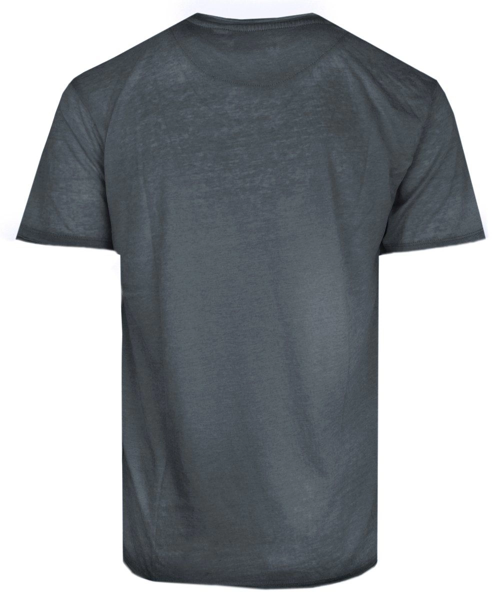 T-Shirt - Bawełniana Tkanina w Stylu Vintage - Brave Soul - Grafit