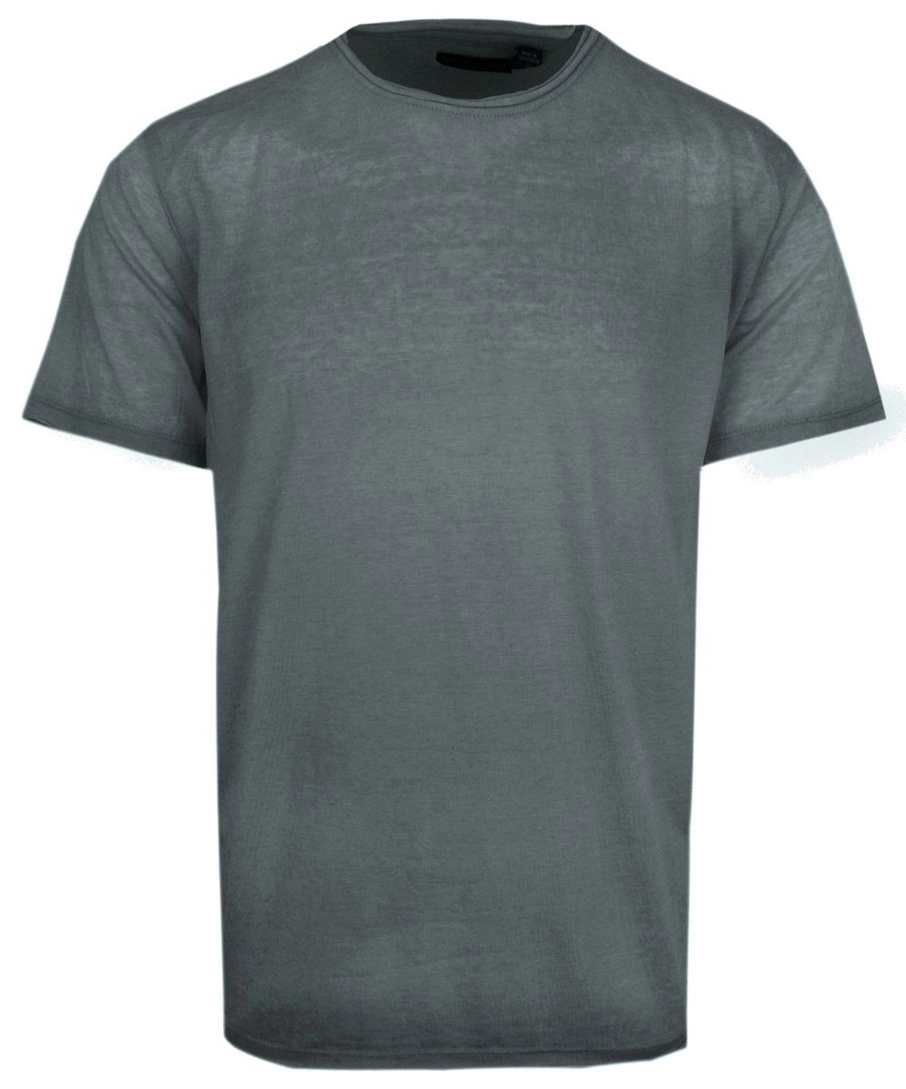T-Shirt - Bawełniana Tkanina w Stylu Vintage - Brave Soul - Stalowa