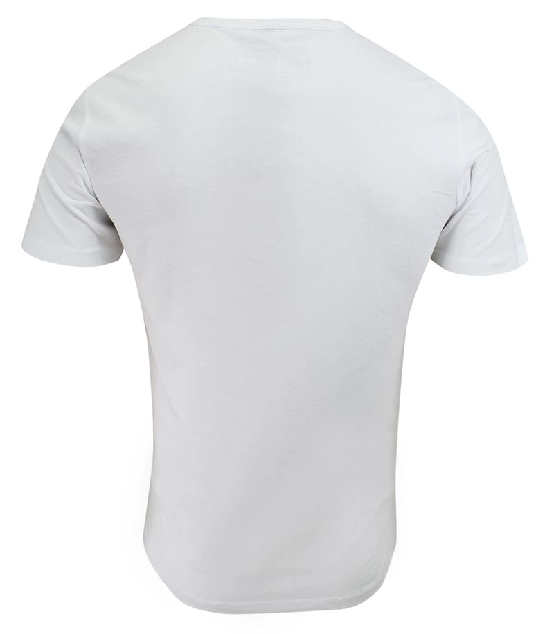 T-shirt Bawełniany, Biały z Nadrukiem, Męski, Krótki Rękaw, Dekolt z Guzikami -PAKO JEANS