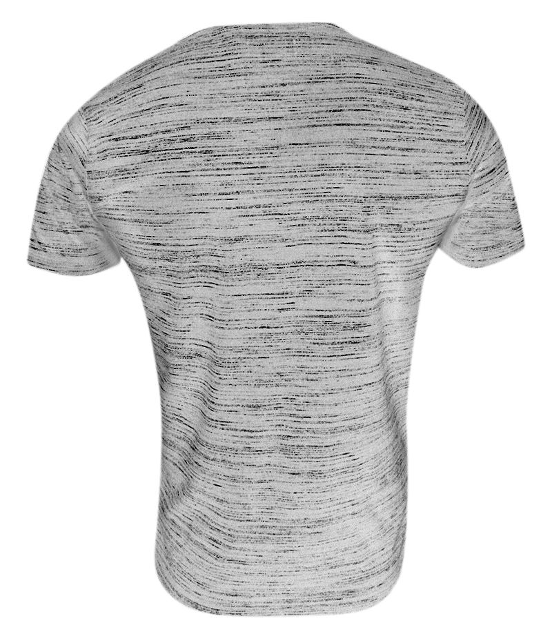 T-shirt Bawełniany Szary Melanżowy, Okrągły Dekolt, Krótki Rękaw, Koszulka Męska -BRAVE SOUL