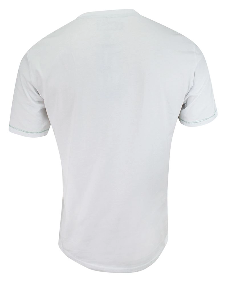 T-shirt Bawełniany, z Nadrukiem HARD, Biały, Męski, Krótki Rękaw, U-neck -PAKO JEANS