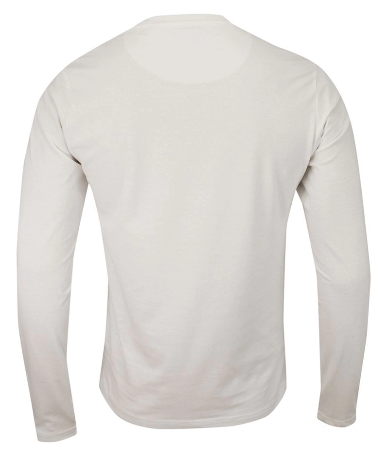 T-shirt Biały, Długi Rękaw, Koszulka, Basic, 100% BAWEŁNA, Longsleeve -Brave Soul- Męski