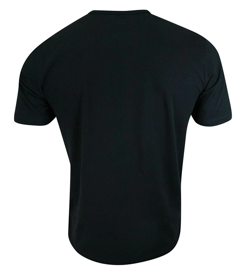 T-shirt Czarny Gładki Bawełniany, Męski, Krótki Rękaw, U-neck -PAKO JEANS