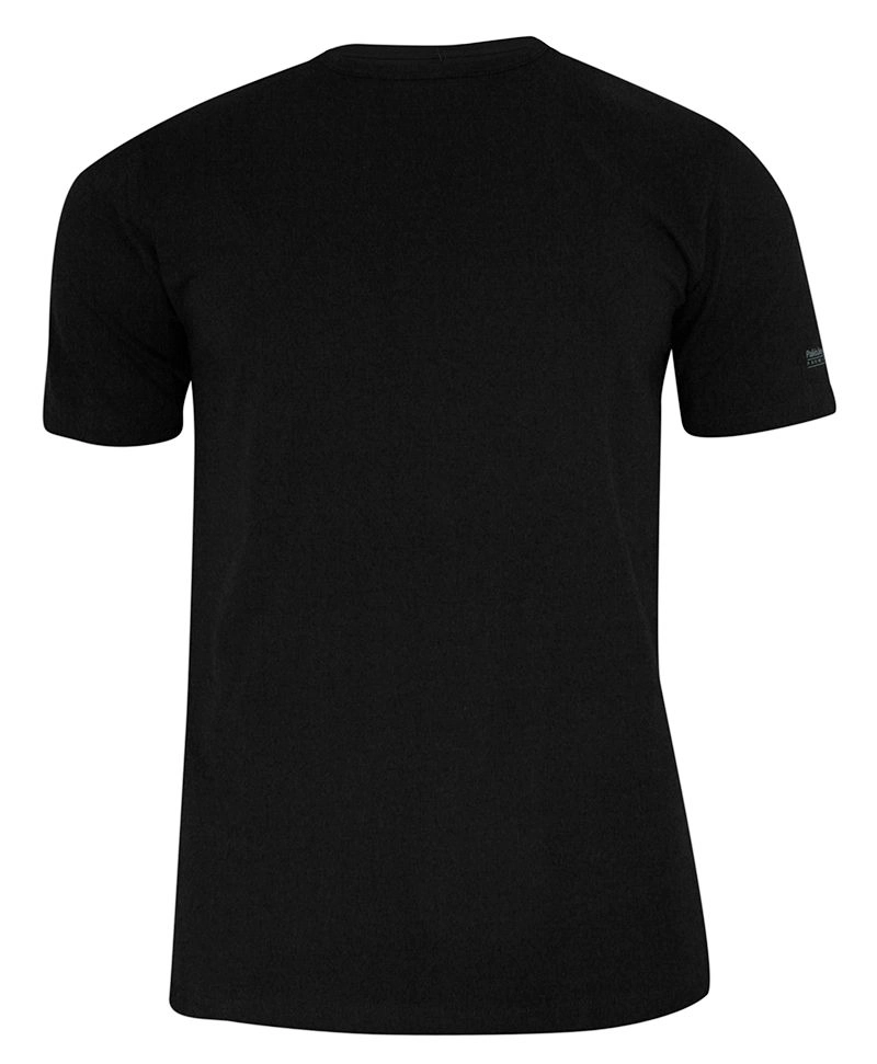 T-shirt Czarny Gładki Bawełniany, Męski, Krótki Rękaw, U-neck -PAKO JEANS