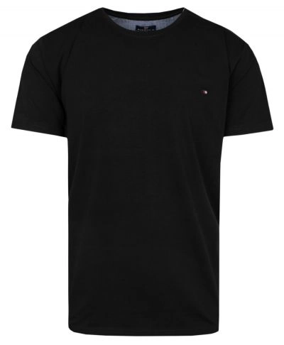 T-Shirt Czarny Jednokolorowy, Męski, Koszulka, Krótki Rękaw, U-neck