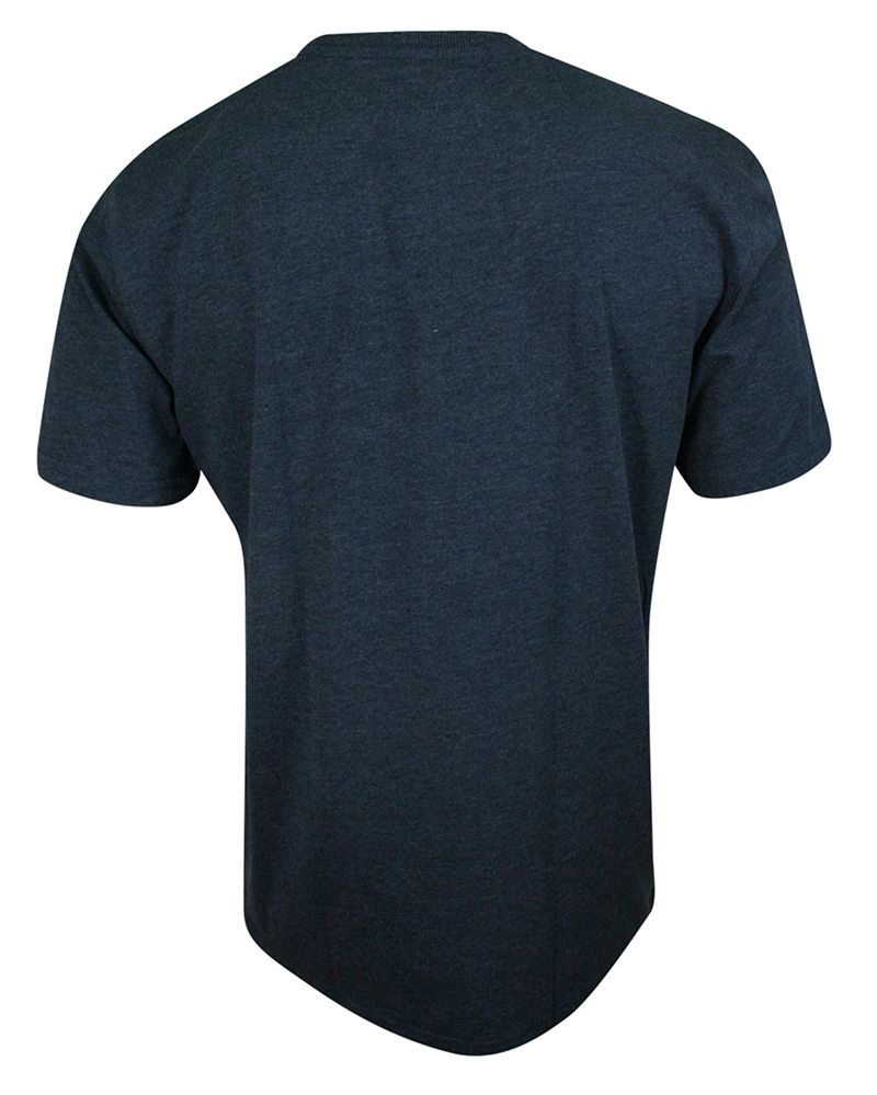 T-shirt Granatowy, 100% Bawełna, z Nadrukiem, Męski, Krótki Rękaw, U-neck -PAKO JEANS