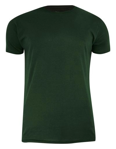 T-Shirt (Koszulka) Zielony, Khaki Bez Nadruku, Okrągły Dekolt, Postrzępione Brzegi BRAVE SOUL- Męski
