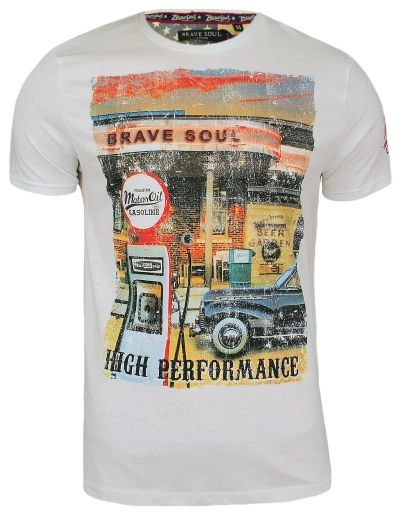 T-Shirt męski (koszulka) - Brave Soul - Biała, Stara Stacja Benzynowa