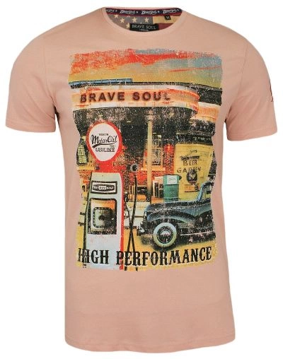 T-Shirt męski (koszulka) - Brave Soul - Różowa, Stara Stacja Benzynowa