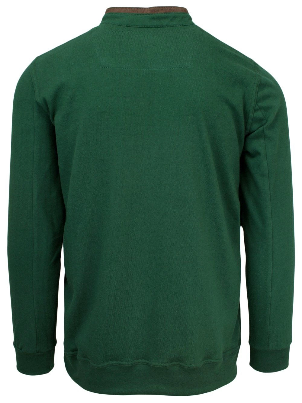 T-shirt z Dzianiny Bawełnianej z Kieszonką, Zielony Grubszy Longsleeve, Długi Rękaw -BASTION