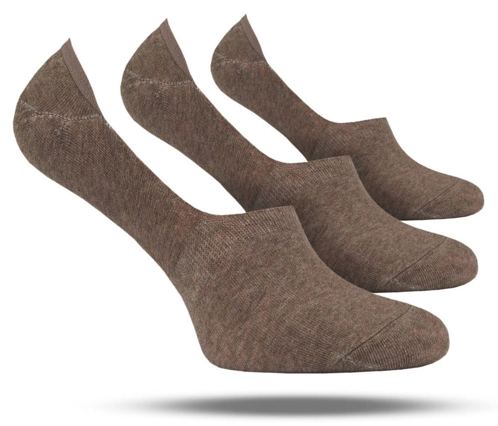 Zestaw Trzech Par Bawełnianych Stopek - Chattier - Orzechowe