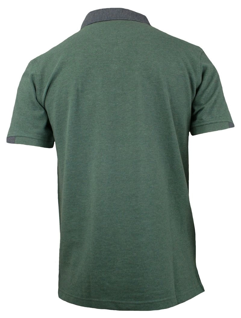Zielona, Oliwkowa Koszulka Polo z Kieszonką - 100% BAWEŁNA - Chiao, Męska, Krótki Rękaw