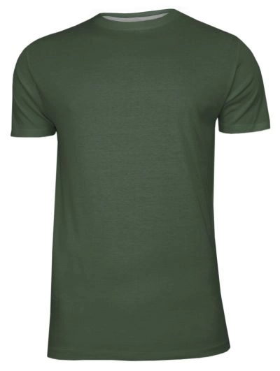 Zielony Bawełniany T-Shirt Męski Bez Nadruku -Brave Soul- Oliwkowa Koszulka, Krótki Rękaw, Basic