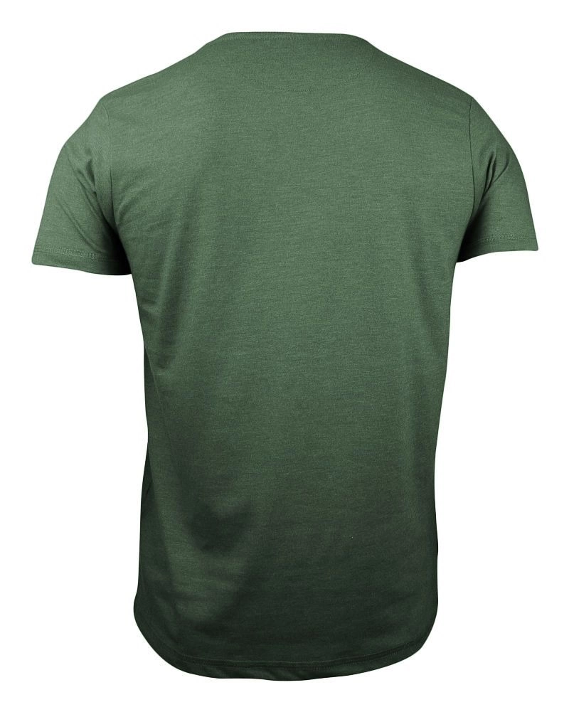 Zielony T-Shirt (Koszulka) z Kieszonką, Bez Nadruku -Brave Soul- Męski, Okrągły Dekolt, Oliwkowy