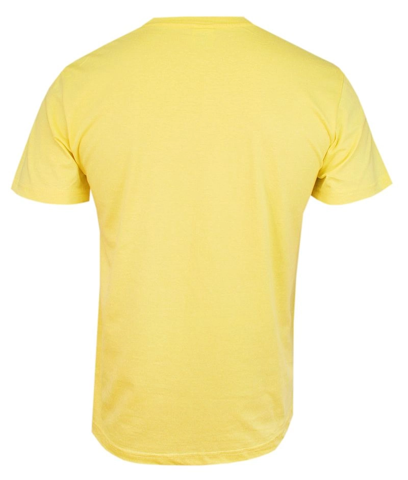 Żółty Bawełniany T-Shirt Męski Bez Nadruku -STEDMAN- Koszulka, Krótki Rękaw, Basic, U-neck